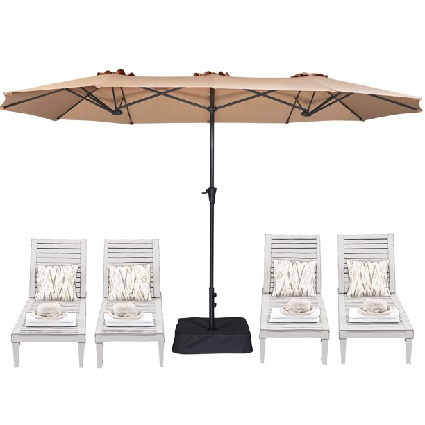 SUPERJARE 13 ft Outdoor Patio Umbrella,Double Sided Market Umbrella
