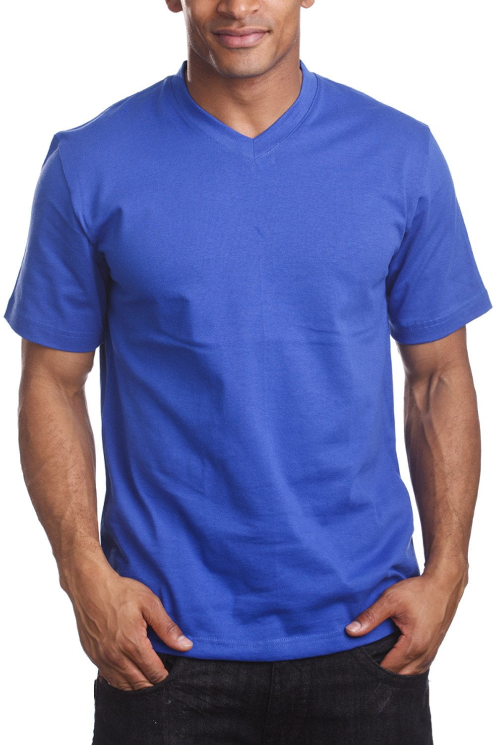Pro 5 V-Neck Mens Short Sleeve T-Shirt,Royal Blue,2XL