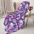 thumbnail image 3 of Disketp Skull rainbow mushroom colorful Cozy Flannel Fleece Throw Blanket: Has a velvety texture for All Seasons - Perfect for Women, Men, & Kids"80"x60", 3 of 6
