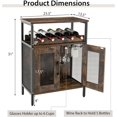 thumbnail image 4 of Industrial Bar Cabinet Buffet Sideboard Wine Rack Glass Holder Brown Metal, 4 of 4