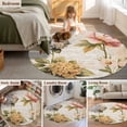 thumbnail image 5 of Vintage Hydrangea Floral Round Area Rug 5 FT, Non Slip Bedroom Rugs, Spring Botanical Flowers Washable Soft Circular Carpet Non-Shedding Floor Mat for Kitchen Dining Room Foyer Balcony Dorm, 5 of 8