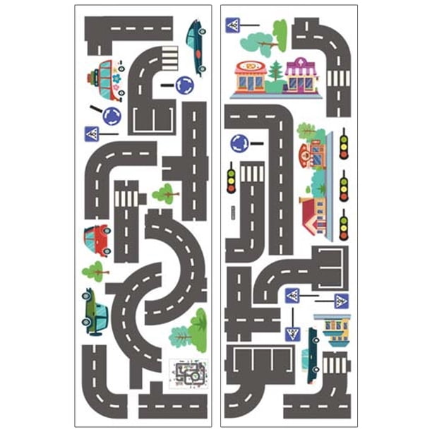 BRIGHTFUFU 2 hojas de pegatinas de pared de dibujos animados para vagones de tren, decoración para habitación infantil, pegatinas para jardín de infancia