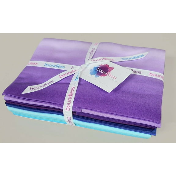 Half-Yard Cut Bundle - Jewel Ombre Solids Purples Blues 10 Pieces Quilter's Cotton Precuts Boundless Fabrics by Craftsy (21-108-10) M534.13