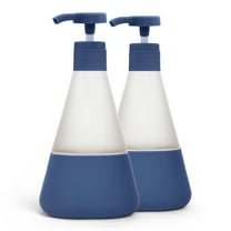 Cleancult Liquid Hand Soap Glass Dispenser, Shatter Resistant, Midnight Blue, 2 Pack, 12 oz