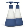 Cleancult Liquid Hand Soap Glass Dispenser, Shatter Resistant, Midnight Blue, 2 Pack, 12 oz