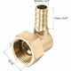 thumbnail image 2 of Raccord Cannelé Tuyau Laiton Coude 10mm x G1/2 Connecteur Tuyau Femelle à écrou Pivotant pour Eau Carburant Air Paquete de 2, 2 of 5