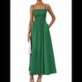 thumbnail image 1 of Vestidos Largos de Verano para Mujer, Vestido Informal con Tirantes Finos, Fruncido, Corte A, y Fluido. Verde Oscuro XL, 1 of 7
