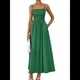 thumbnail image 1 of Vestidos Largos de Verano para Mujer, Vestido Informal con Tirantes Finos, Fruncido, Corte A, y Fluido. Verde Oscuro M, 1 of 7