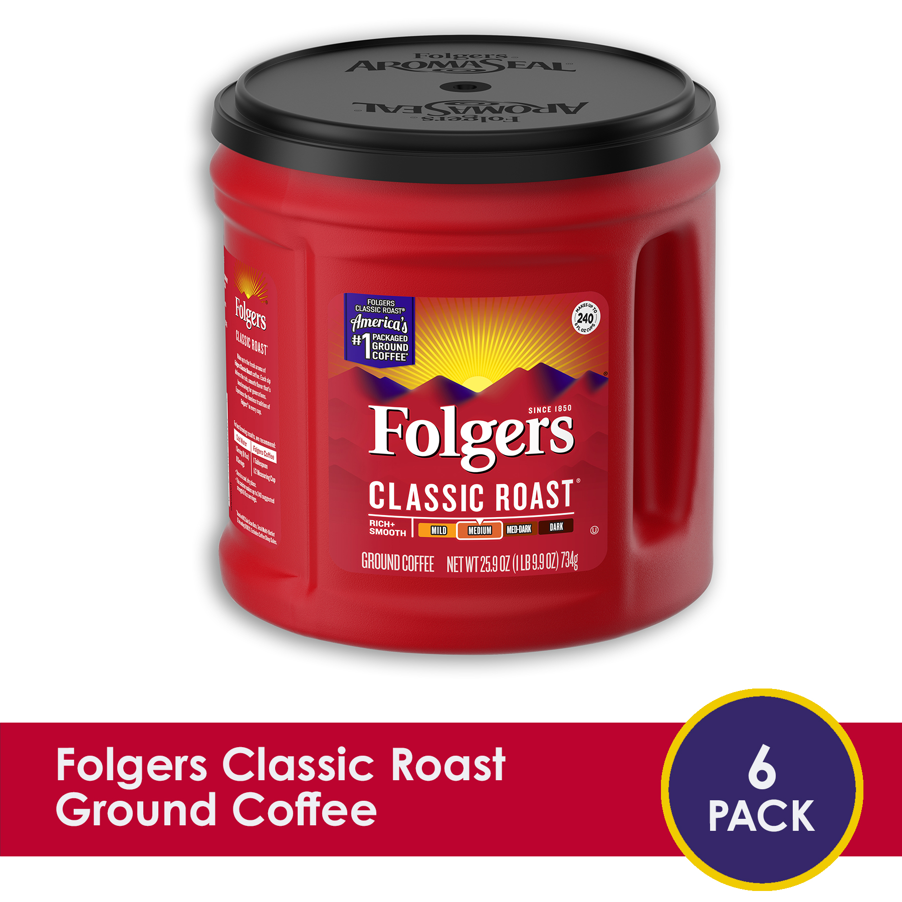 Folgers 25.9 oz Classic Roast (Pack of 6)