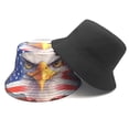 thumbnail image 5 of Sruoe American Flag Eagle Bucket Hat, 56-58CM Patriotic Bald Eagle Fisherman Hat, Reversible Sun Bucket Hat for 4th of July Outdoor Casual Daily Wear, 5 of 6