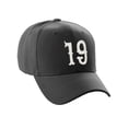 thumbnail image 4 of Daxton StructuWhite Baseball Hat Cap Curved Visor Vintage Custom Number, Black Hat, White Number 19, 4 of 4