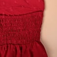 thumbnail image 7 of Elvqul Womens Silk Dresses Ruffled Midi Square Neck Birthday Plain Short Sleeve Red Dresses, 7 of 7