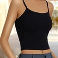 thumbnail image 2 of Womens Tank Tops Ribbed Spaghetti Strap Bra Crop Tank Tops Summer Tops, 2 of 4