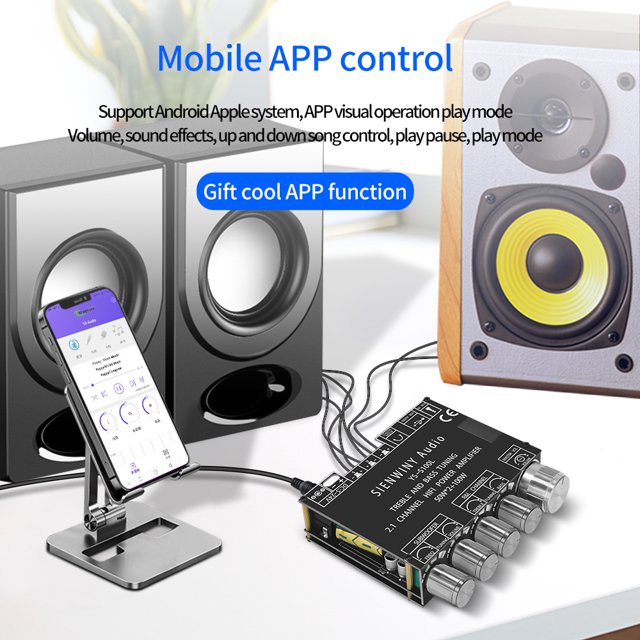 Módulo amplificador de audio 2.1 de 3 canales 50WX2 100W CS8673E compatible con Bluetooth Kuymtek Para estrenar