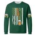 thumbnail image 4 of Dwelliawo St. Patricks Day Shirts for Men Printed Long Sleeve Waffle Knit Shirts Novelty Saint Patrick's Slainte Clover Shamrock Graphic Tees Round Neck Outfit Dark Green M, 4 of 6
