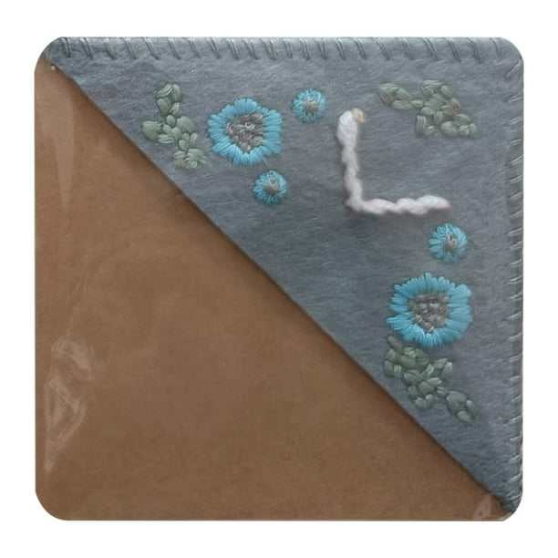 Personalized Hand Embroidered Corner Bookmark, Hand Stitched Felt