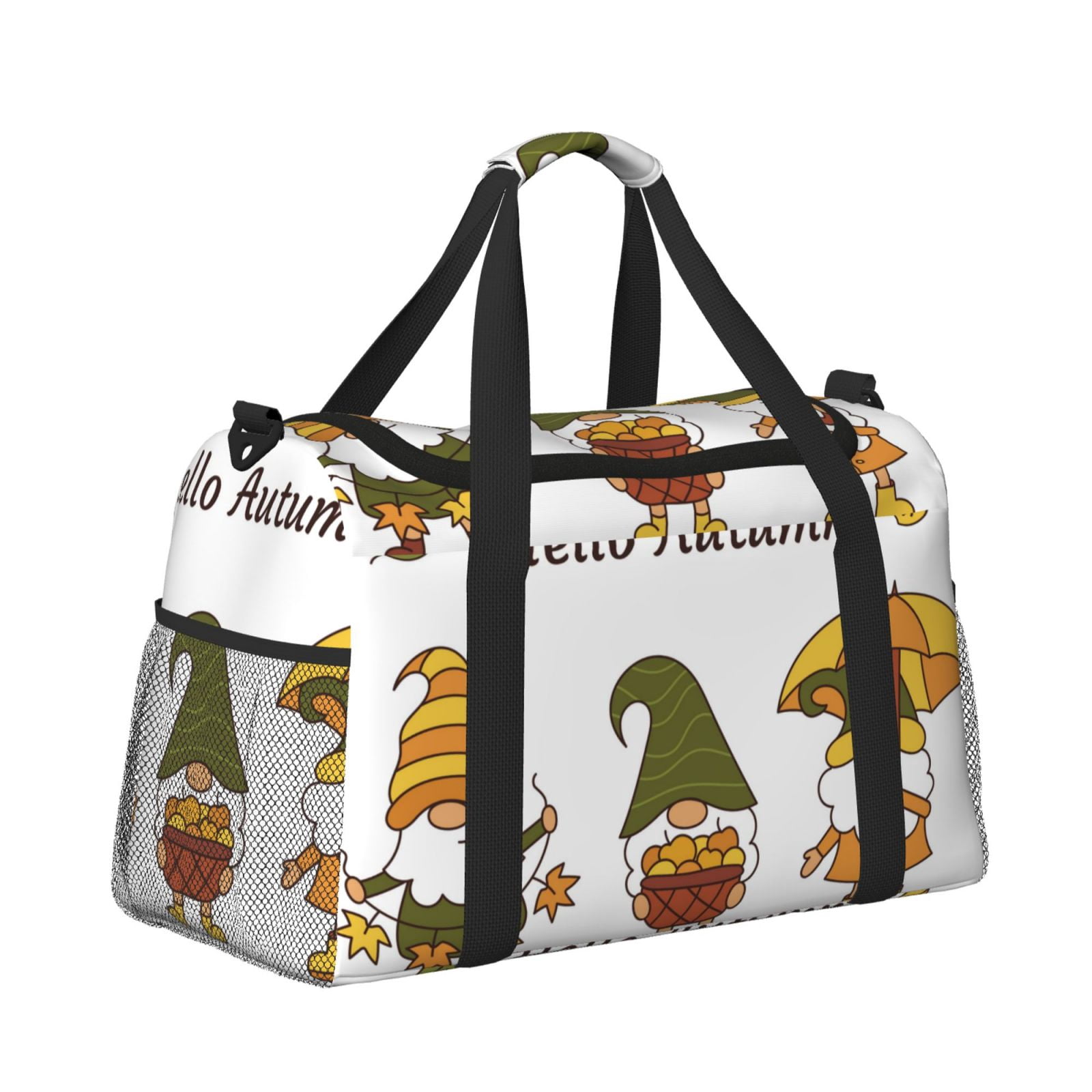 Fuzoiu Hello Autumn Print Travel Duffle Bag,Carry On Tote Bags,Duffel Bag,Sport Gym Bag, Hospital Bag for Labor and Delivery, Overnight Bag,Luggage Bag