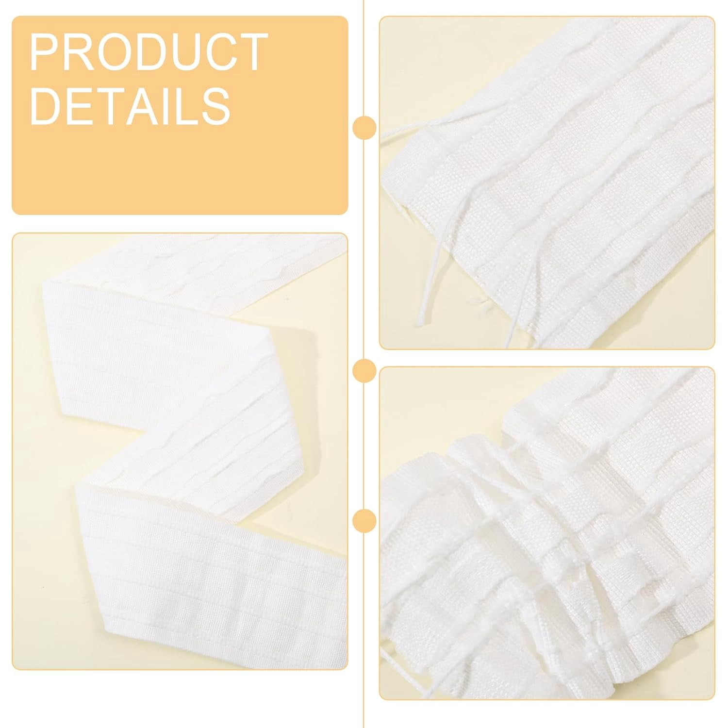 1roll 54 Yards 2.75 Inch Pleated Shirring Tape for Curtain White Curtain Pleat Tape for Window Treatments Making Pleated Curtains Home Decor White DIY
