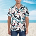 thumbnail image 2 of Vsdgher Butterfly Print Men's Hawaiian Shirts Button Down Tropical Holiday Beach Shirts Vacation Clothes,Large, 2 of 7