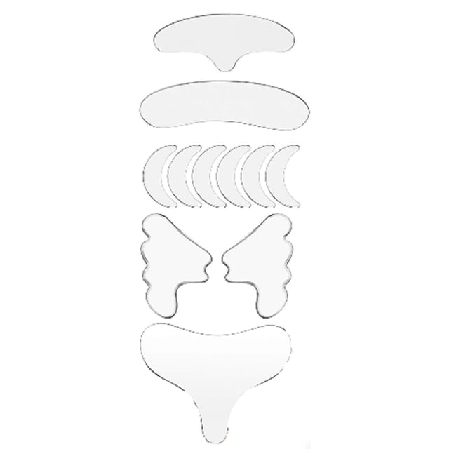 Vogacara Parche antiarrugas reutilizable nutritivo silicona cara Lifting pegatinas señora piel cuello parches para ojos salón tienda herramientas de Tratamientos faciales 11 piezas/juego Vogacara CE014527-01