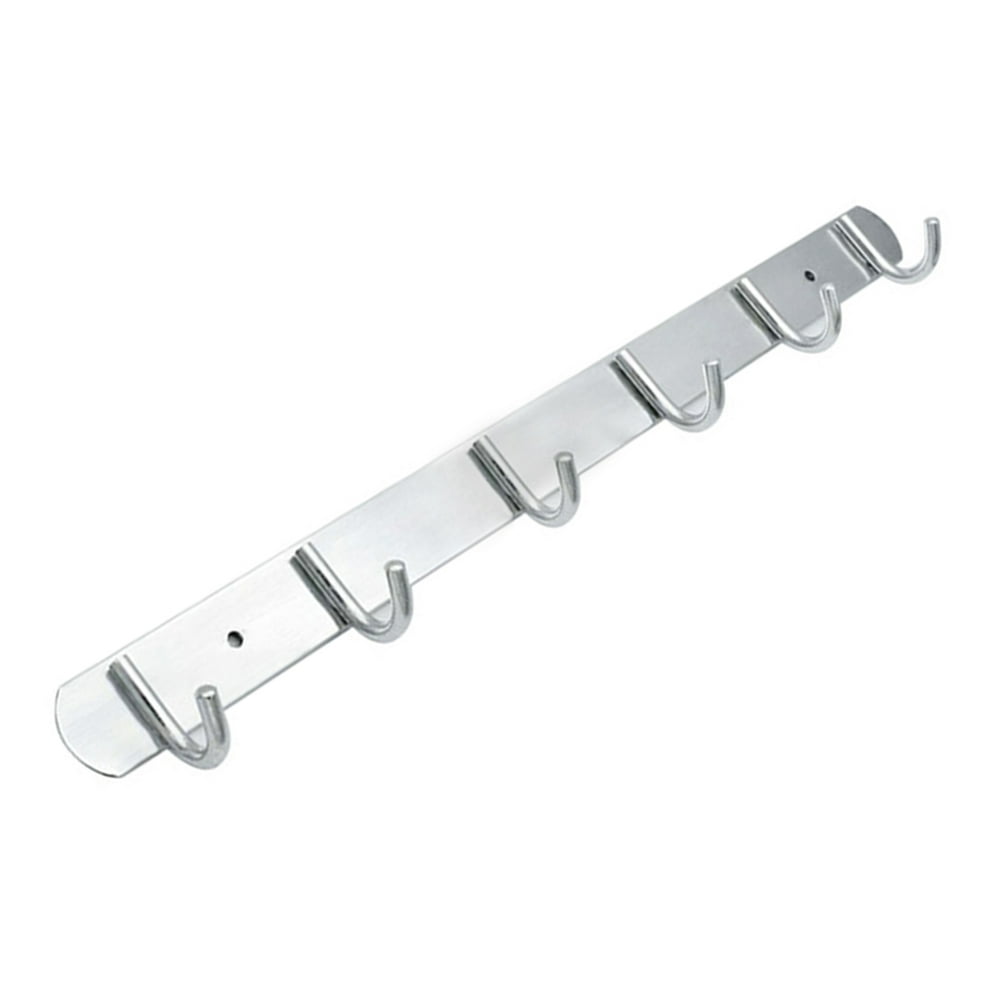 Worallymy Space Aluminum Hooks Bar 6 Hooks Hat Clothes Robe Holder Rack