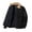 Black, variant on IROINNID Men's Long Sleeve Fleece Turndown Lapel Mid-Length Jacket Solid Color Comfy Multi-pocket Fleece Cargo Utility Jacket Coats
