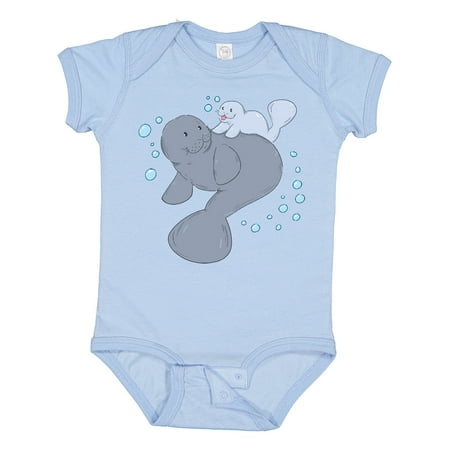 

Inktastic Cute Manatees with Bubbles Gift Baby Boy or Baby Girl Bodysuit