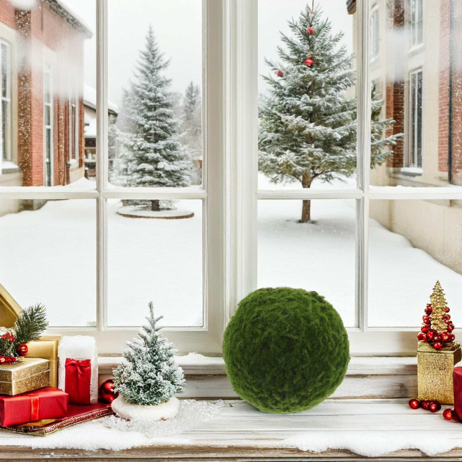 Worgeous Faux Green Moss Ball for Home Decor DIY Holiday Display Realistic Artificial Moss Plant for Party Wedding Vase Filler Foam Grass Ball for Decoration