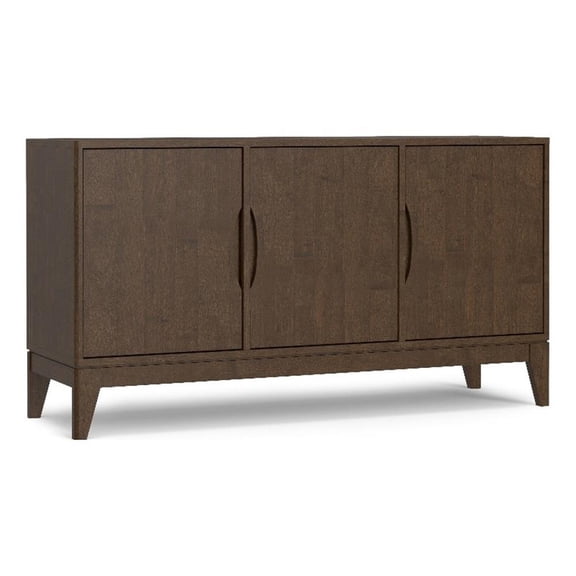 Pemberly Row 3-Door Solid Wood Sideboard Buffet/Storage in Walnut Brown