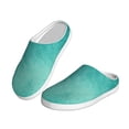 thumbnail image 2 of Daiia Teal Turquoise1 Print Women’s Fuzzy Slippers Memory Foam Lightweight House Shoes Cozy Loafer Flannel House Shoes-46/47, 2 of 7