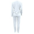 thumbnail image 5 of Fall Outfits for Women New Women's 2 Piece Lounge Sets Sweatshirt Casual Travel Outfits Fashion Wide Leg Tracksuit Cozy Sweatsuits White L, 5 of 7