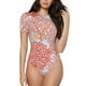 thumbnail image 1 of Balery Corals Body de cuello redondo de manga corta para mujer Tops de manga corta Tops básicos-Small, 1 of 7
