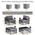 thumbnail image 3 of Costway 5 Pieces Patio PE Rattan Wicker Sofa Furniture Set Cushioned  Outdoor Grey, 3 of 8