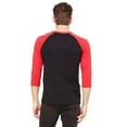 thumbnail image 3 of Bella  Canvas Unisex 3/4-Sleeve Baseball T-Shirt - Black/RED - L - Style  3200 - Original Label, 3 of 4