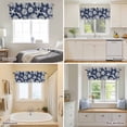 thumbnail image 4 of Curtain Valance for Windows, Summer Ocean Conch Shell Kitchen Valances Rod Pocket Short Curtains, Coastal Starfish Navy Blue Window Valance for Bedroom Bathroom Living room 42x12in, 4 of 9