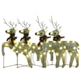 thumbnail image 1 of Garden 4pc Outdoor Reindeer Christmas Decoration, 80 Gold Yellow LEDs, 1 of 1