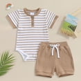 thumbnail image 2 of Boy Clothes Boy Outfits 12-18 Months Boy Clothes Dinosaur Toddler Summer Outfit Sleeveless T-Shirt Tee Tank Tops Joggers Casual Elastic Shorts Dailywear Set (6-9 Months,Brown) Boy Summer Set, 2 of 8