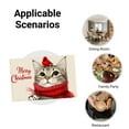 thumbnail image 5 of JOOCAR Merry Christmas Cat with Red Bird and Scarf Linen Table Mats Set of 4 for Home Kitchen Table Decor 12x18 inch, 5 of 5