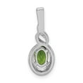 thumbnail image 4 of 925 Sterling Silver Rhodium-plated Peridot & Diam. Pendant; for Adults and Teens; for Women and Men, 4 of 4