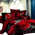 thumbnail image 5 of Danolapsi Red Comforter Set Valentine Red Duvet Cover Set 3D Rose Floral Bedding Sets Soft Microfiber Lightweight Bedding Set Wedding Duvet Cover Sheet Pillow Cases Bed Set,4 PCS, 5 of 7