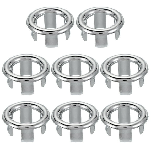 Uxcell Sink Overflow Ring, Bathroom Sink Overflow Drain Cover Sink Basin Trim Insert in Hole Round Cap for Bathroom Silver