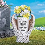 Memorial Garden Markers - Angel Wings Memorial Vase Garden Stake