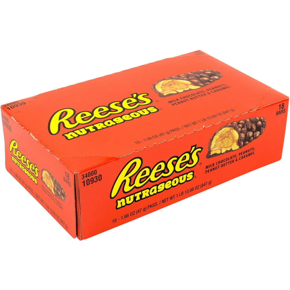 Reese's Nutrageous Bars, 1.66 oz, 18 count - Walmart.com - Walmart.com