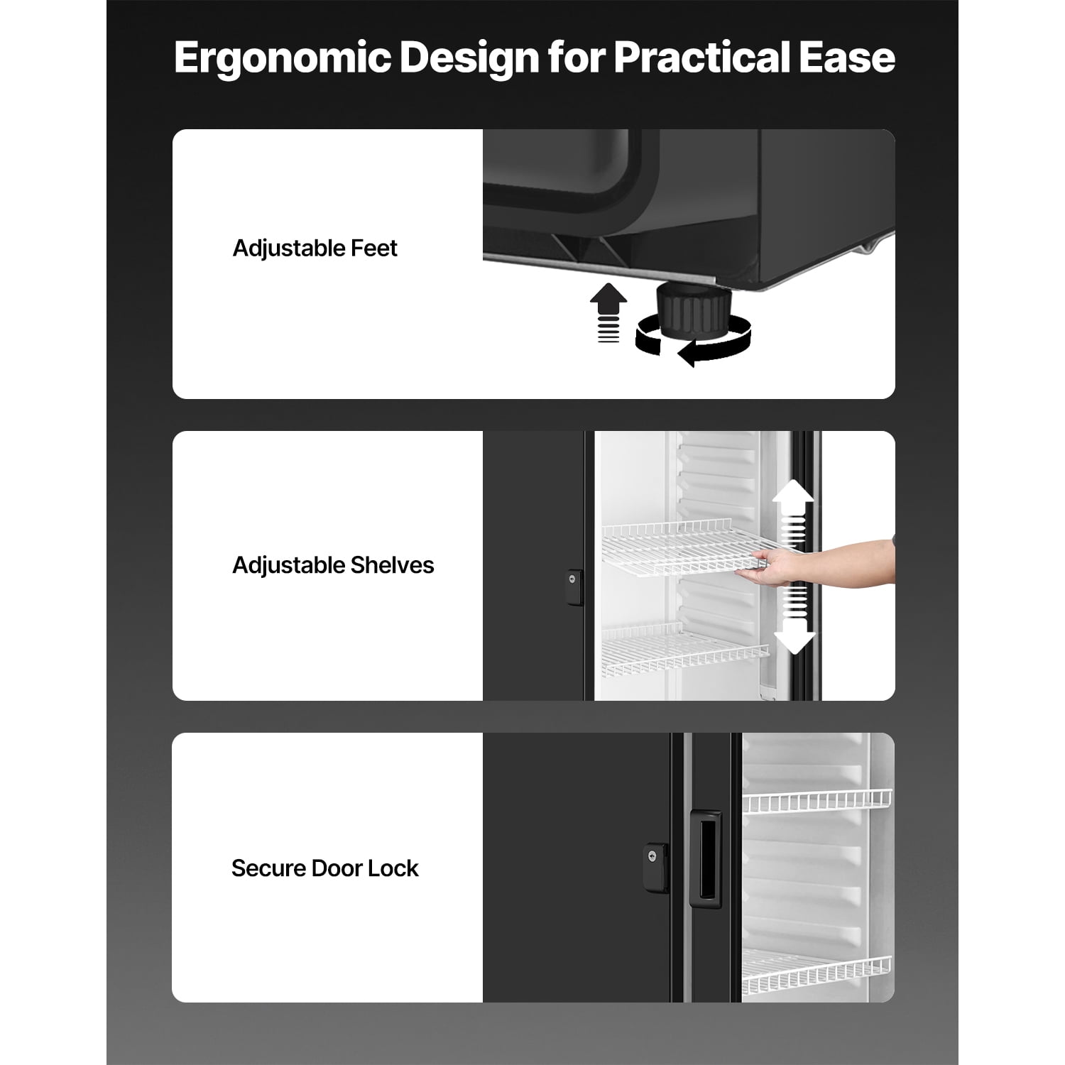 KFFKFF Commercial Merchandiser Refrigerator Single Glass Door 6.9 Cu ft , Display Beverage Cooler Merchandiser Customizable Lightbox