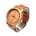 thumbnail image 2 of Reloj casual con movimiento de cuarzo japonés y correa Crazy Horse, serie de carcasas de madera de bambú, 2 of 5