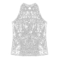 thumbnail image 3 of DPOIS Girls Shiny Sequined Metallic Sleeveless Dance Tank Top, 3 of 5