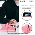 thumbnail image 3 of SaniMore Wallet Case for Samsung Galaxy S22 Ultra, RFID Blocking PU Leather Zipper Handbag Purse Flip Cover, Kickstand Folio Case with Card Slot Wrist Strap Lanyard for Samsung S22 Ultra, Pink, 3 of 7