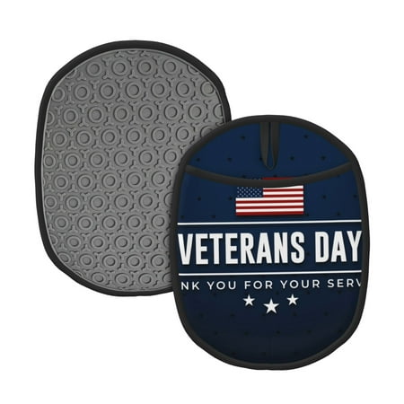 

Tebeau Happy Veterans Day Print Silicone Pot Holders Multi-Purpose Hot Pads for Kitchen Trivets Potholders Oven Mitts for Baking Cooking Hot Dishes Pans Heat Resistant