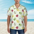 thumbnail image 2 of Pofeuu Insects Print Hawaiian Shirt for Men Sleeves Casual Button Down Summer Beach Dress Shirts T-Shirts,3X-Large, 2 of 7