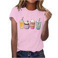 thumbnail image 2 of GaThRRgYP Tops for Women Trendy,Women Tops Summer T-Shirts Short Sleeve,GaThRRgYP Women's Fashion Crewneck Printed Short Sleeve T-shirt Casual Loose Shirt Tops, 2 of 6
